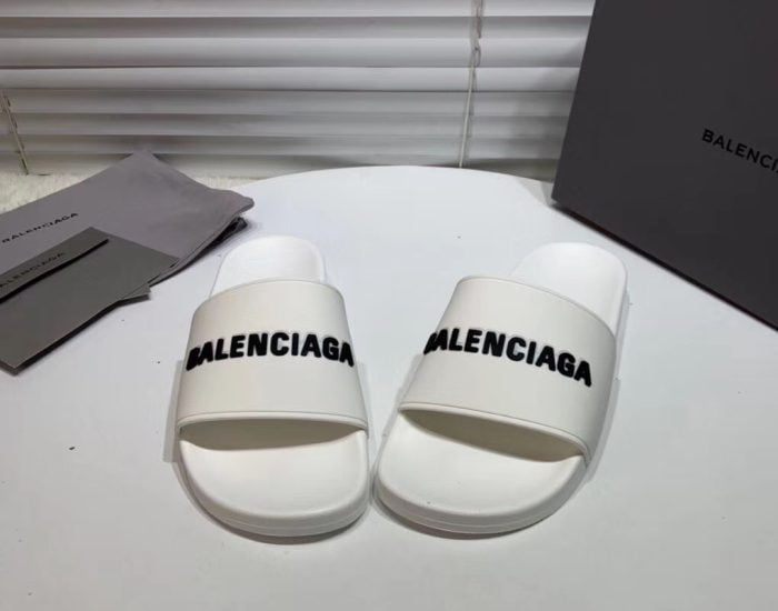 Dép Balenciaga nam siêu cấp màu trắng chữ đen DBL03