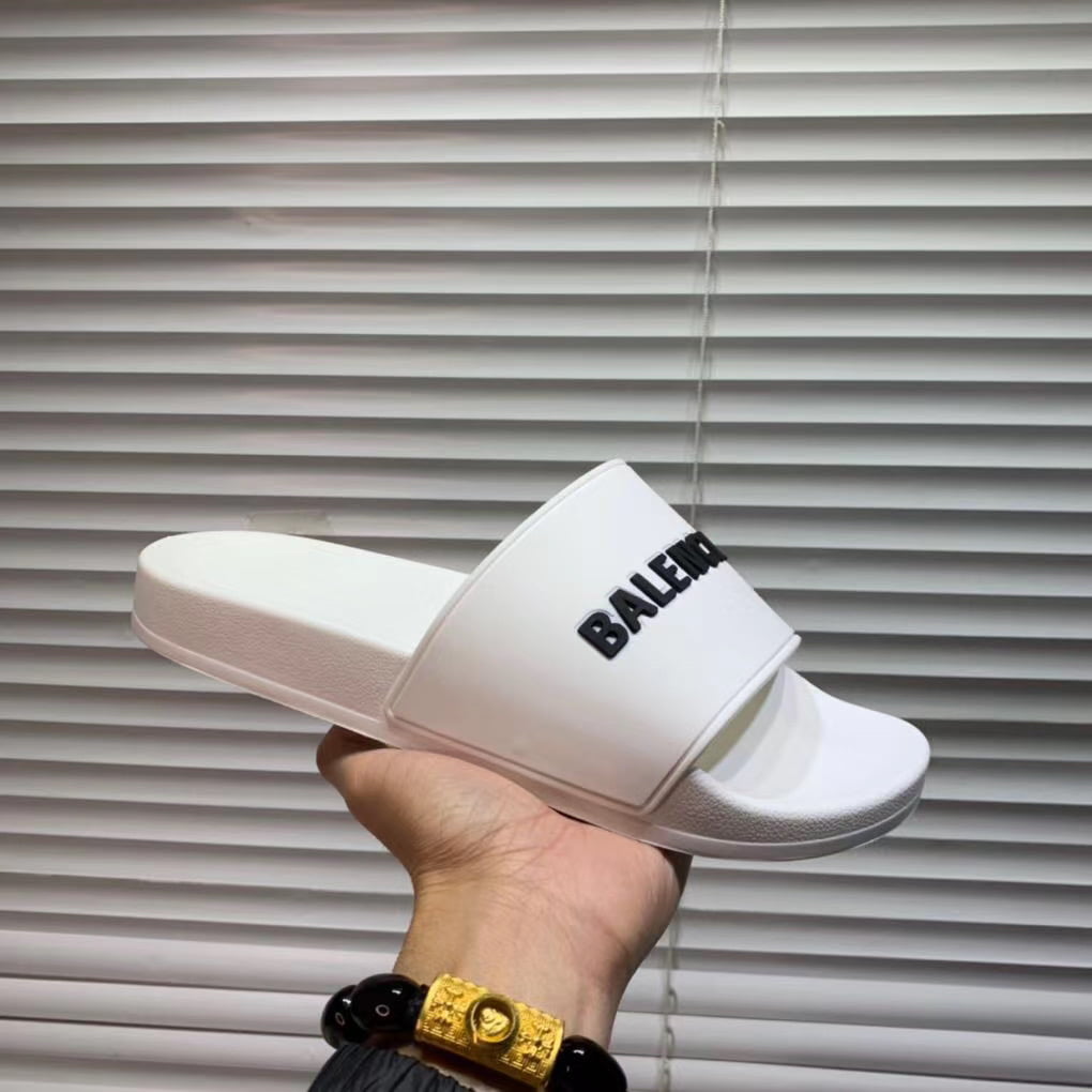 Dép Balenciaga nam siêu cấp màu trắng chữ đen DBL03