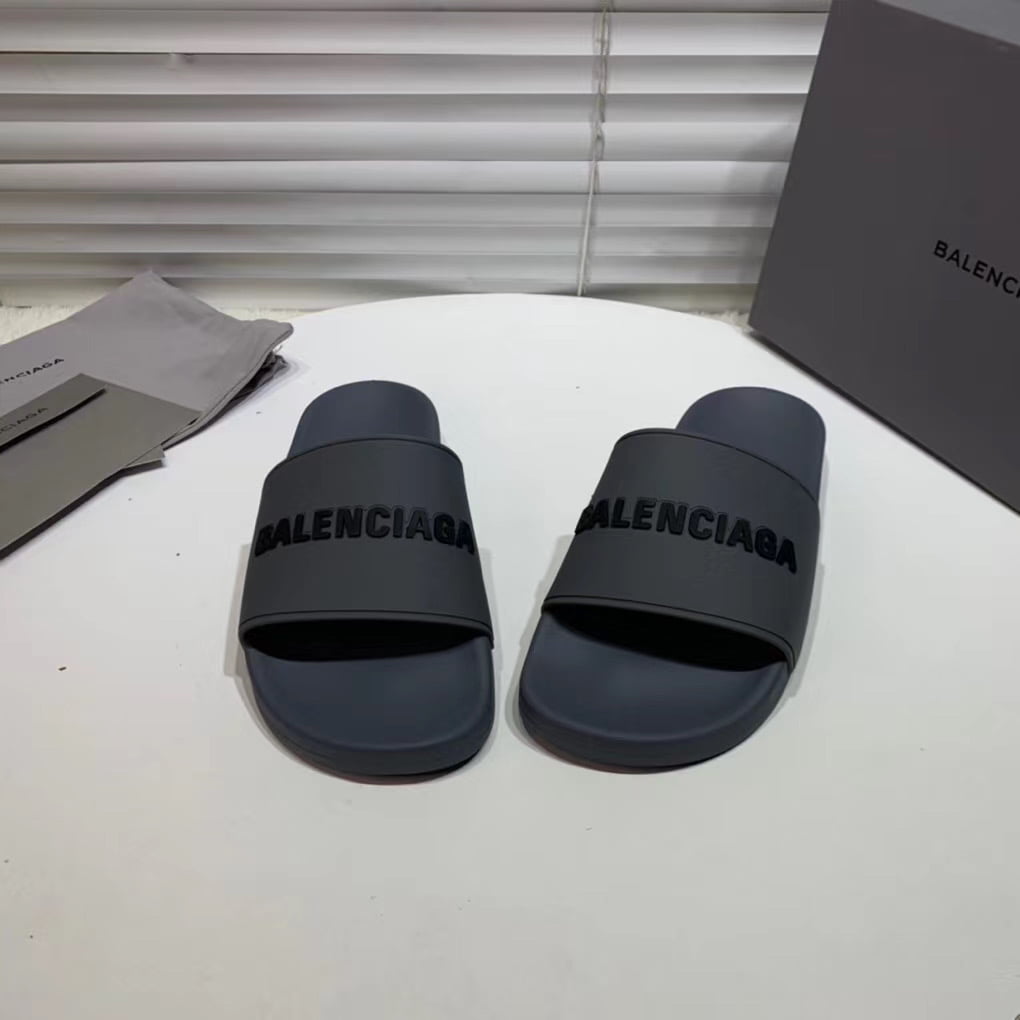 Dép Balenciaga nam siêu cấp màu xám chữ đen DBL04