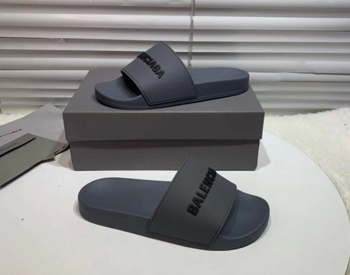 Dép Balenciaga nam siêu cấp màu xám chữ đen DBL04