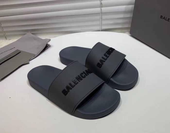 Dép Balenciaga nam siêu cấp màu xám chữ đen DBL04