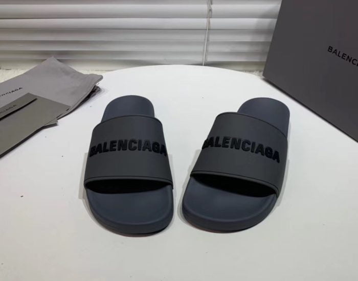 Dép Balenciaga nam siêu cấp màu xám chữ đen DBL04