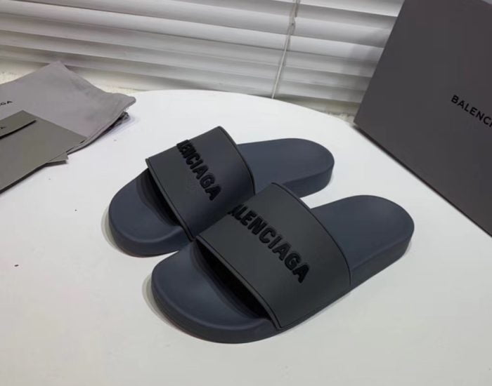 Dép Balenciaga nam siêu cấp màu xám chữ đen DBL04