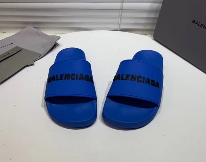 Dép Balenciaga nam siêu cấp màu xanh chữ đen DBL05