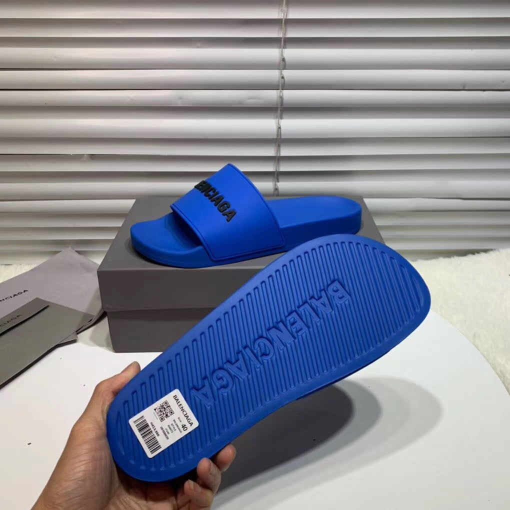 Dép Balenciaga nam siêu cấp màu xanh chữ đen DBL05