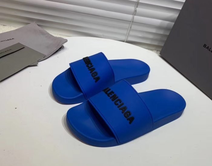 Dép Balenciaga nam siêu cấp màu xanh chữ đen DBL05