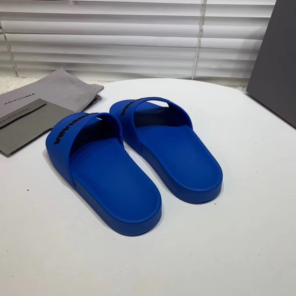 Dép Balenciaga nam siêu cấp màu xanh chữ đen DBL05