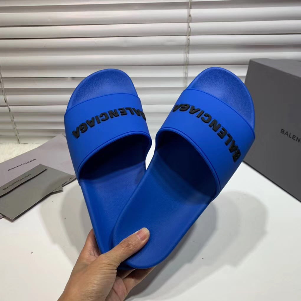 Dép Balenciaga nam siêu cấp màu xanh chữ đen DBL05