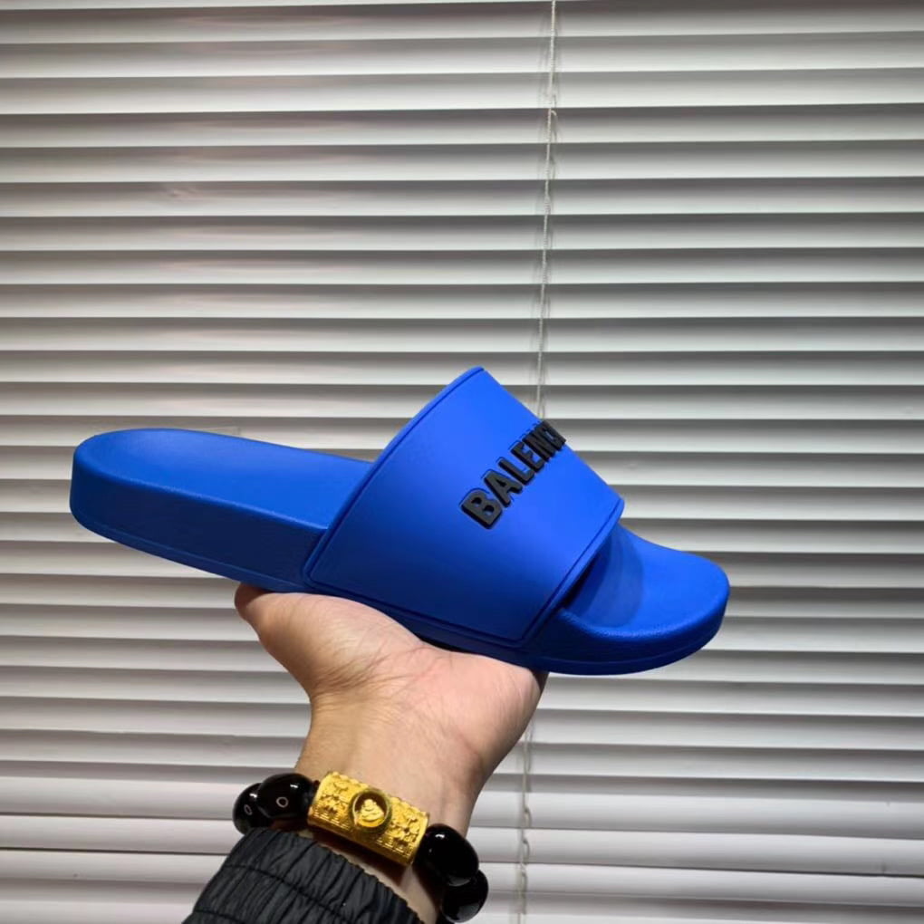 Dép Balenciaga nam siêu cấp màu xanh chữ đen DBL05