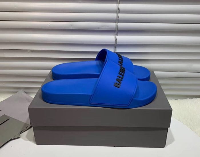 Dép Balenciaga nam siêu cấp màu xanh chữ đen DBL05