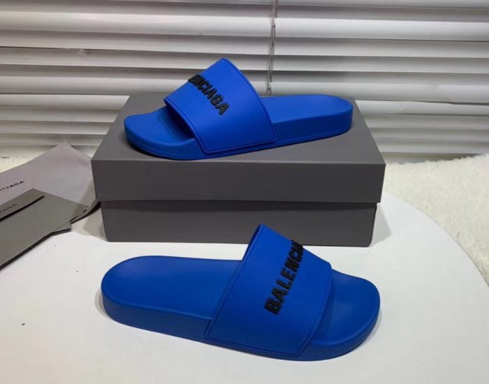 Dép Balenciaga nam siêu cấp màu xanh chữ đen DBL05