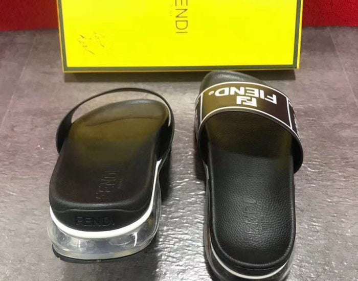 Dép Fendi nam siêu cấp đen chữ trắng DFD01