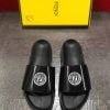 Dép Fendi nam siêu cấp đen logo trắng DFD03