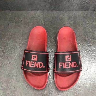 Dép Fendi nam siêu cấp đỏ chữ đen DFD05