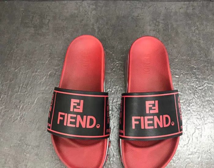 Dép Fendi nam siêu cấp đỏ chữ đen DFD05