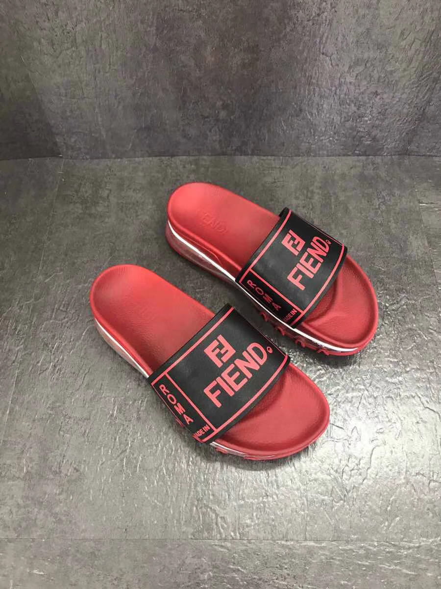 Dép Fendi nam siêu cấp đỏ chữ đen DFD05