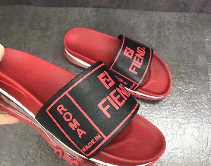 Dép Fendi nam siêu cấp đỏ chữ đen DFD05