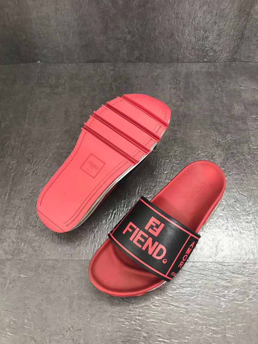 Dép Fendi nam siêu cấp đỏ chữ đen DFD05