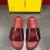Dép Fendi nam siêu cấp đỏ logo đỏ DFD02