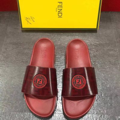 Dép Fendi nam siêu cấp đỏ logo đỏ DFD02