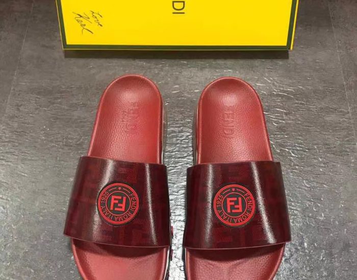 Dép Fendi nam siêu cấp đỏ logo đỏ DFD02