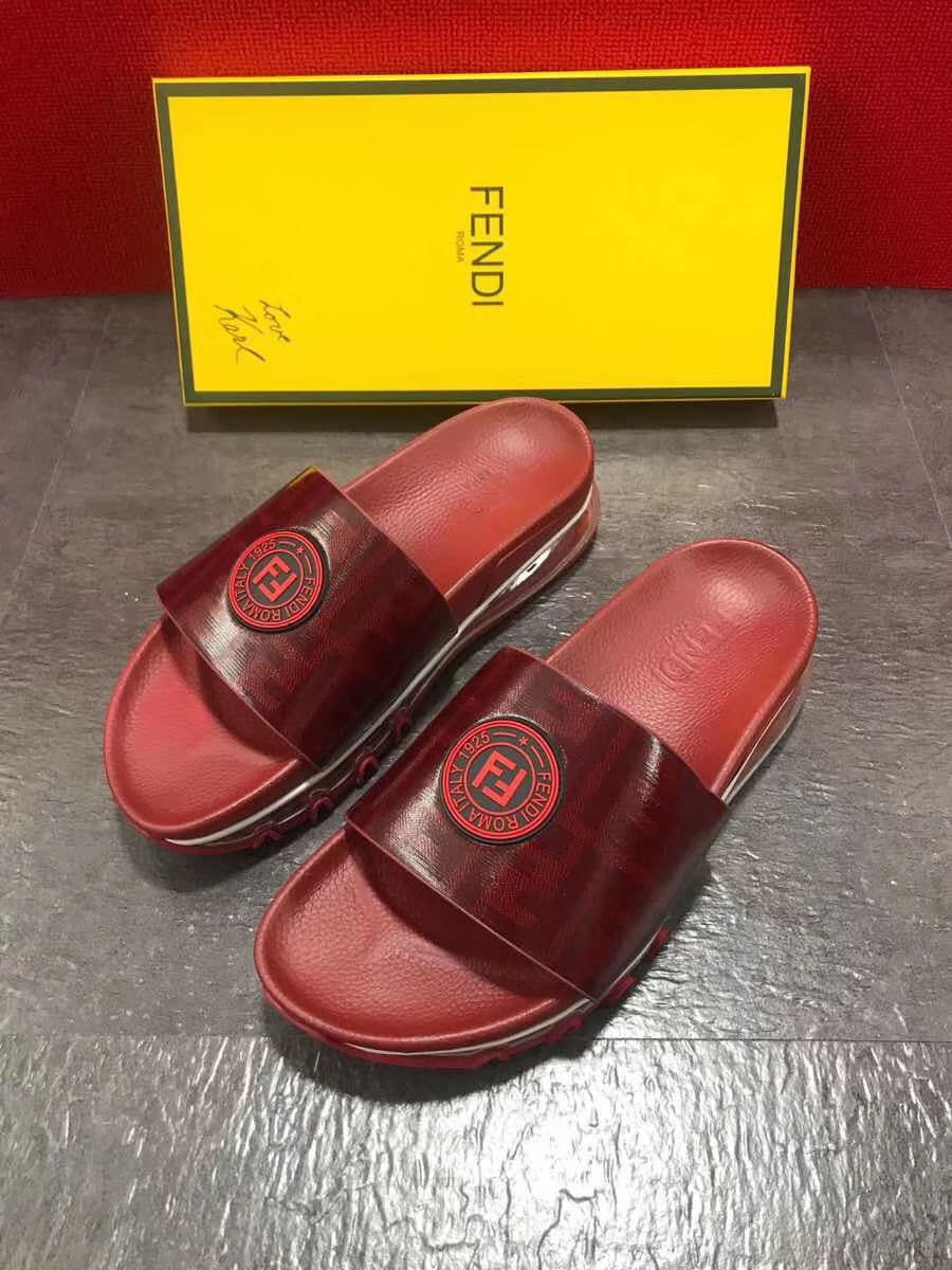 Dép Fendi nam siêu cấp đỏ logo đỏ DFD02