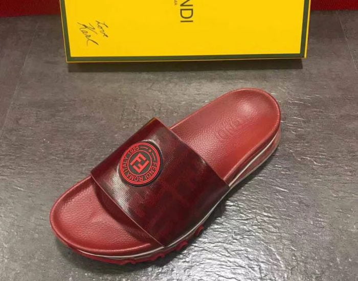Dép Fendi nam siêu cấp đỏ logo đỏ DFD02