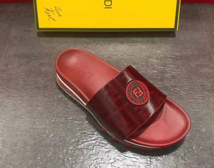 Dép Fendi nam siêu cấp đỏ logo đỏ DFD02