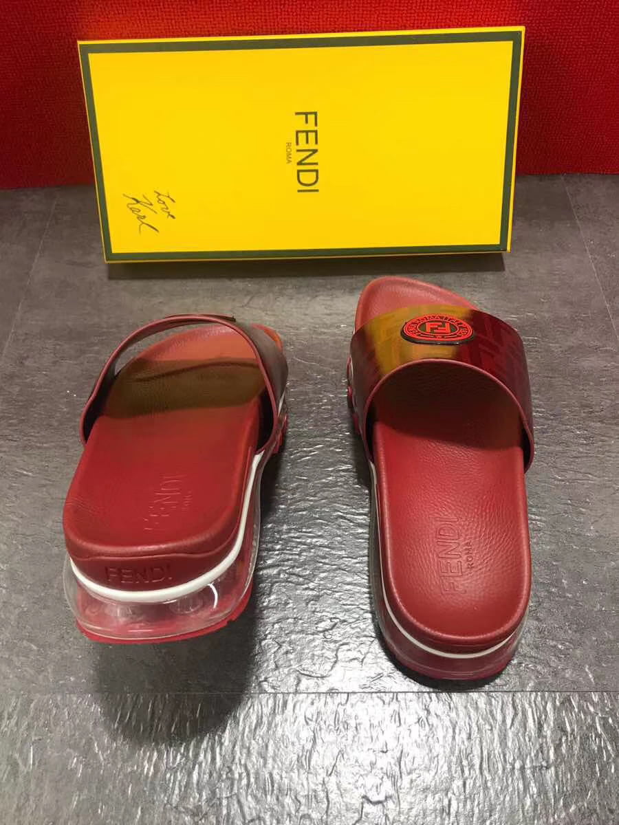 Dép Fendi nam siêu cấp đỏ logo đỏ DFD02