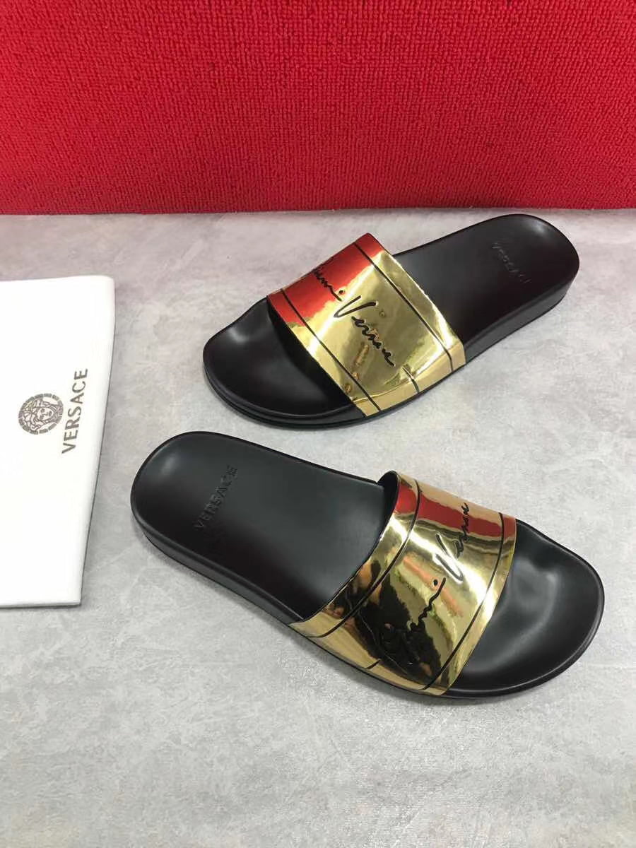 Dép Versace nam siêu cấp hoạ tiết GV Signature DVS05