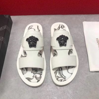 Dép Versace nam siêu cấp quai ngang hoạ tiết đen trắng DVS16