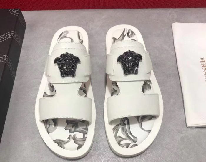Dép Versace nam siêu cấp quai ngang hoạ tiết đen trắng DVS16