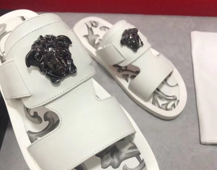 Dép Versace nam siêu cấp quai ngang hoạ tiết đen trắng DVS16