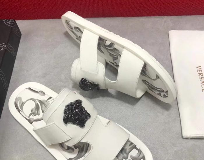 Dép Versace nam siêu cấp quai ngang hoạ tiết đen trắng DVS16