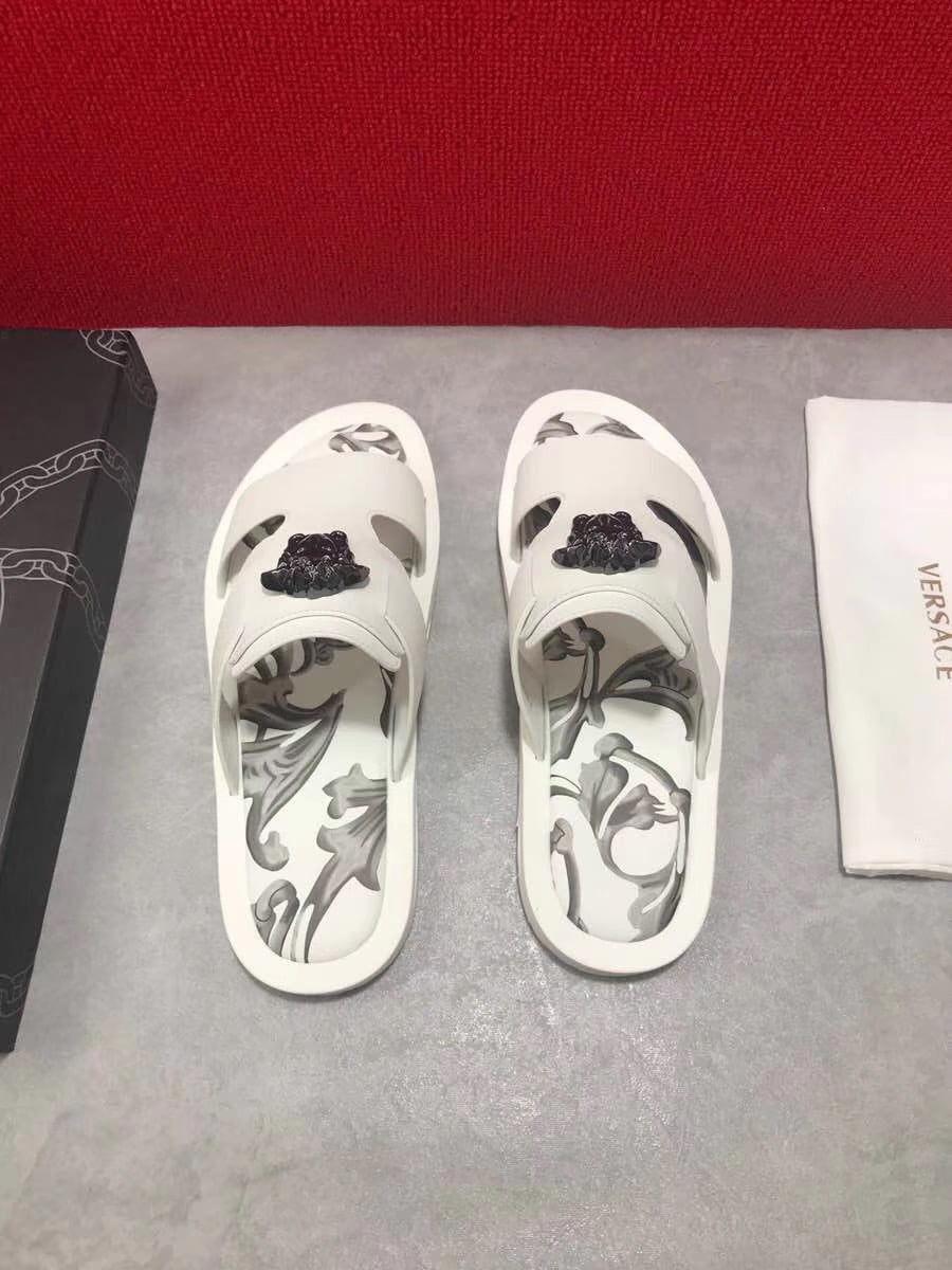 Dép Versace nam siêu cấp quai ngang hoạ tiết đen trắng DVS16