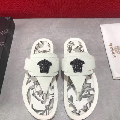 Dép Versace nam siêu cấp xỏ ngón hoạ tiết đen trắng DVS14