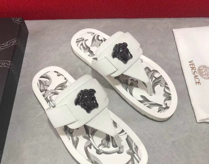 Dép Versace nam siêu cấp xỏ ngón hoạ tiết đen trắng DVS14
