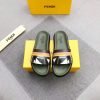 Dép Fendi nam siêu cấp quai ngang xanh hoạ tiết mắt cáo trắng DFD08