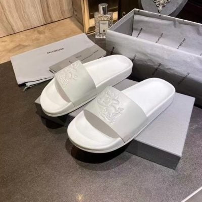 Dép Balenciaga nam siêu cấp họa tiết động vật màu trắng DBL15
