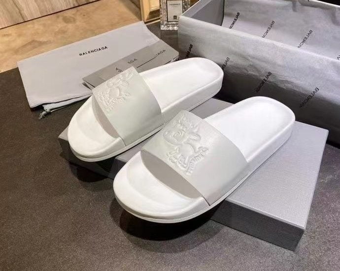 Dép Balenciaga nam siêu cấp họa tiết động vật màu trắng DBL15