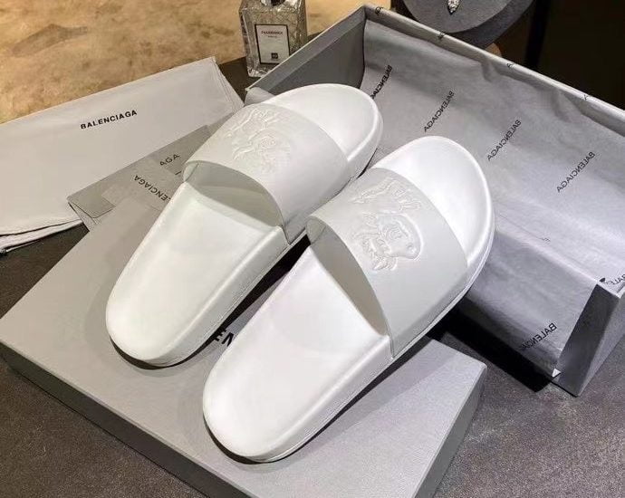 Dép Balenciaga nam siêu cấp họa tiết động vật màu trắng DBL15