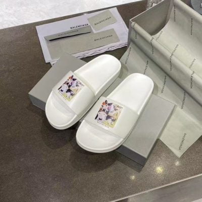 Dép Balenciaga nam siêu cấp màu trắng họa tiết thú cưng DBL11