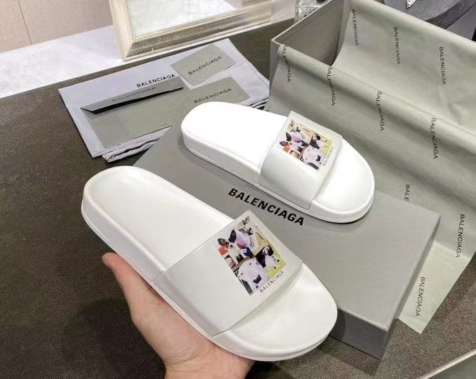 Dép Balenciaga nam siêu cấp màu trắng họa tiết thú cưng DBL11