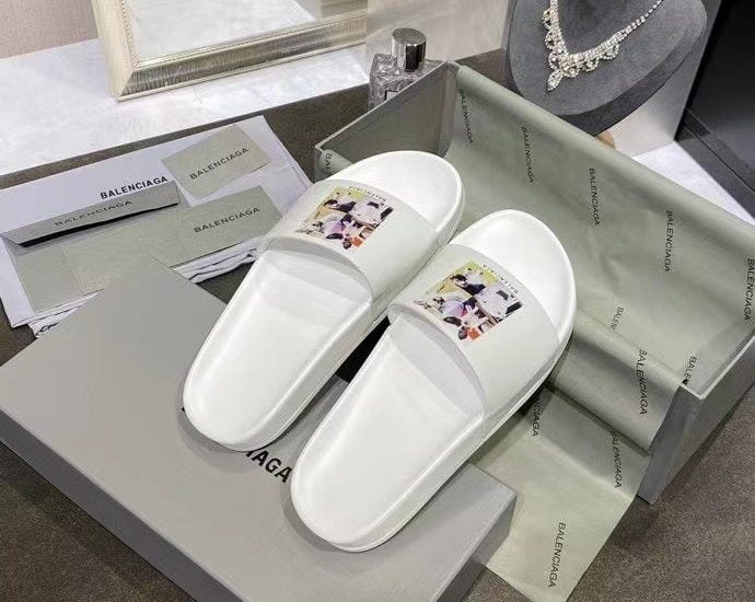 Dép Balenciaga nam siêu cấp màu trắng họa tiết thú cưng DBL11