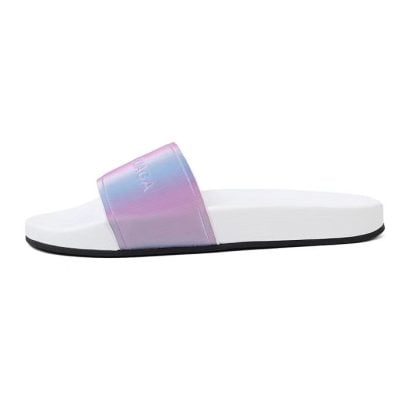 Dép Balenciaga nam siêu cấp quai ngang họa tiết hồng xanh đế trắng DBL19