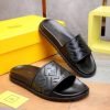 Dép Fendi nam siêu cấp kẹp ngón họa tiết logo màu đen DFD16