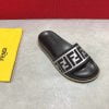 Dép Fendi nam siêu cấp quai ngang họa tiết logo quai bạc DFD17