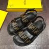 Dép nam Fendi siêu cấp sandal họa tiết logo màu vàng DFD22