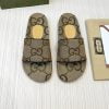 Dép Gucci Beige Brown GG Canvas Slides