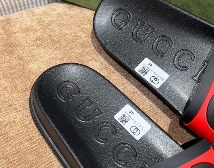 Dép Gucci Interlocking G Slide Red and Blue